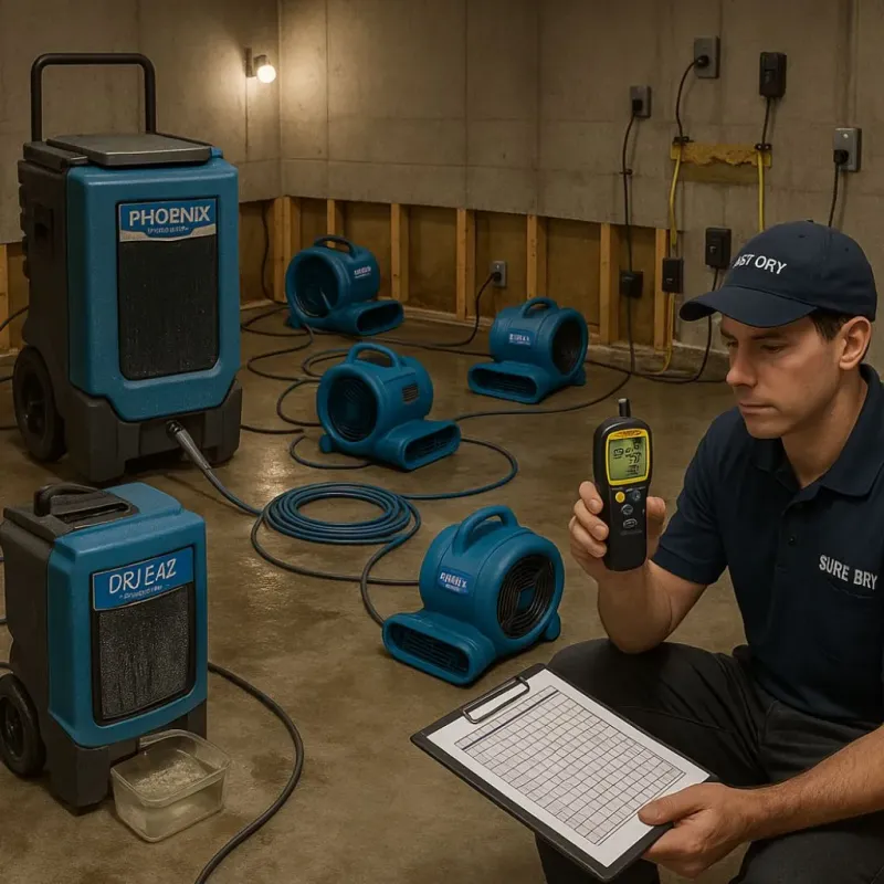 Structural Drying and Dehumidification process in Irmo, SC